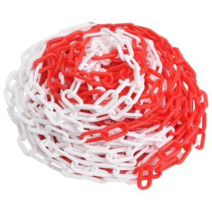 vidaXL Chaîne d'avertissement Rouge et blanc 100 m Ø4 mm Plastique