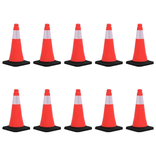 vidaXL Cônes de signalisation réfléchissants à base lourde 10 pcs 50cm