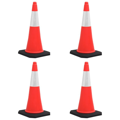 vidaXL Cônes de signalisation réfléchissants à base lourde 4 pcs 75 cm