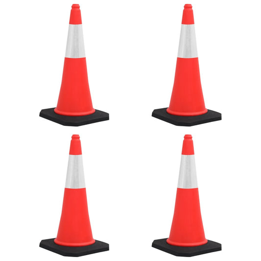 vidaXL Cônes de signalisation réfléchissants à base lourde 4 pcs 75 cm