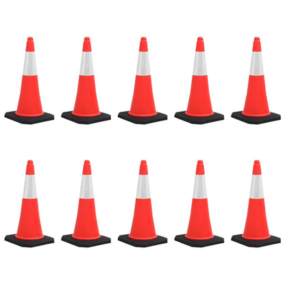 vidaXL Cônes de signalisation réfléchissants à base lourde 10 pcs 75cm