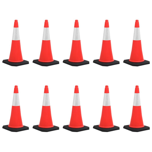 vidaXL Cônes de signalisation réfléchissants à base lourde 10 pcs 75cm