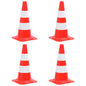vidaXL Cônes de signalisation réfléchissants 4 pcs Rouge et blanc 50cm