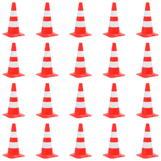 vidaXL Cônes de signalisation réfléchissants 20pcs Rouge et blanc 50cm