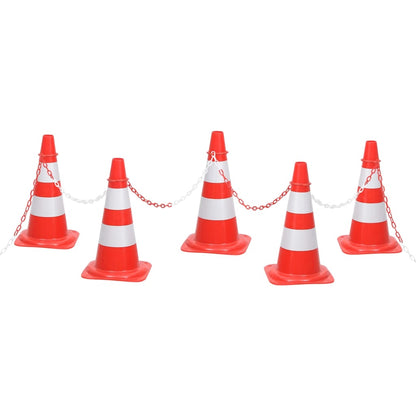 vidaXL Ensemble de cônes avec 10 m de chaîne Rouge et blanc