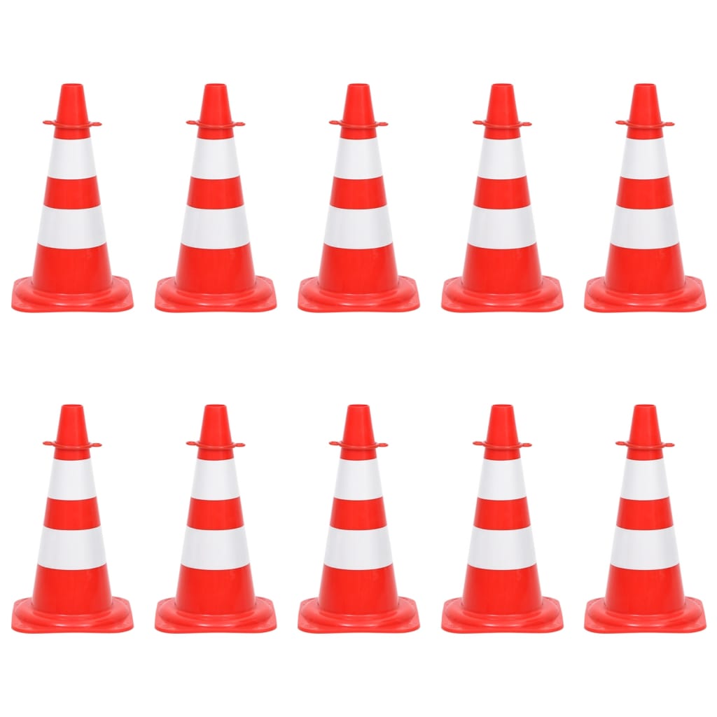 vidaXL Ensemble de cônes avec 10 m de chaîne Rouge et blanc