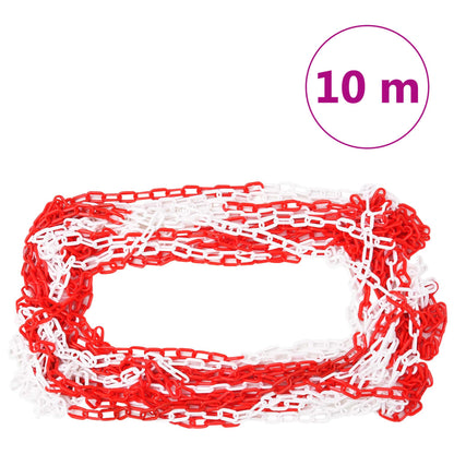 vidaXL Ensemble de cônes avec 10 m de chaîne Rouge et blanc