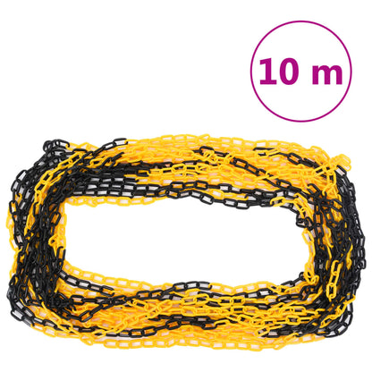 vidaXL Ensemble de poteaux à chaîne avec chaîne en plastique 10 m