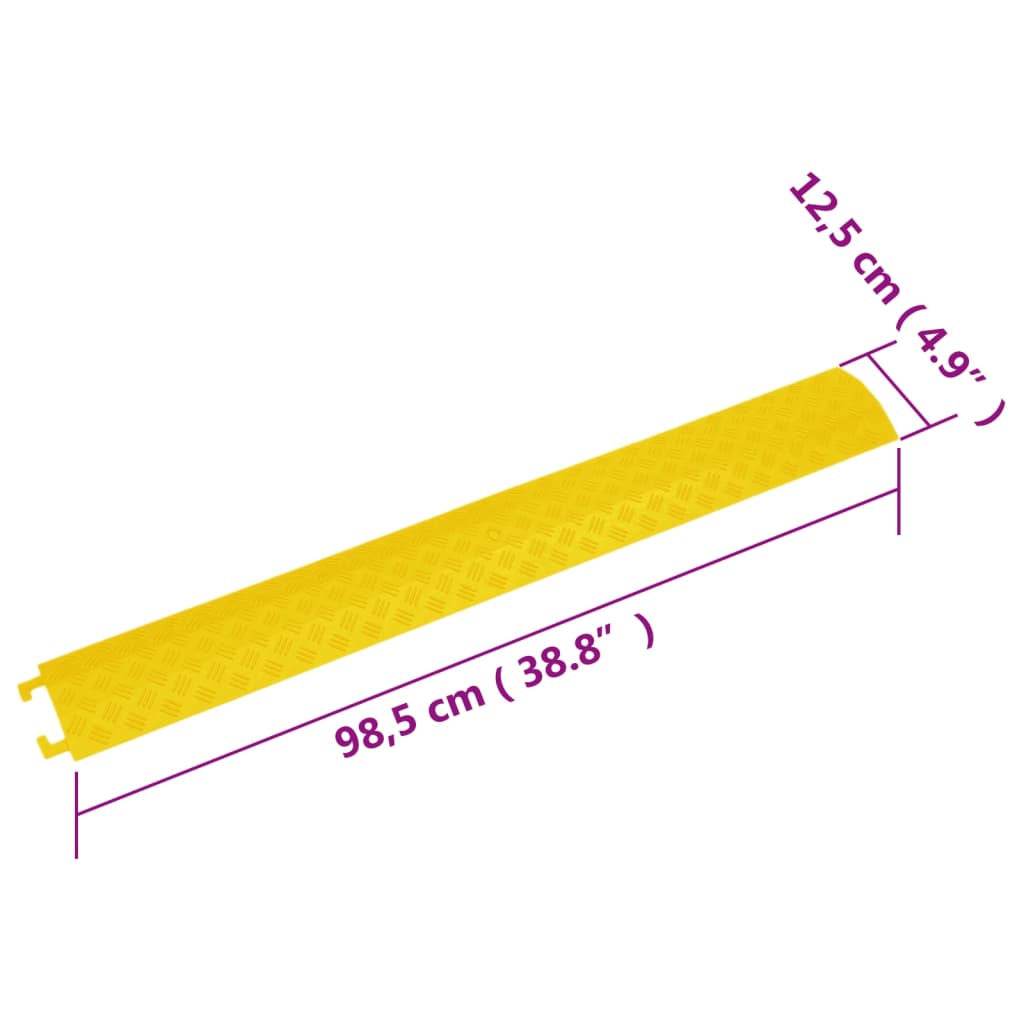 vidaXL Rampes de protection de câble 4 pcs 98,5 cm Jaune