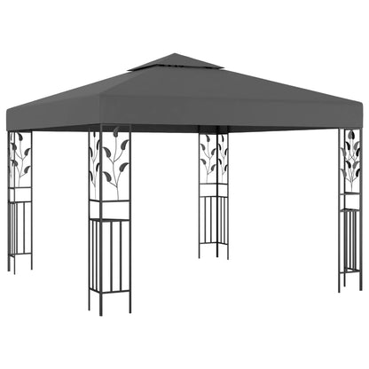 vidaXL Tonnelle avec guirlande lumineuse à LED 3x3 m Anthracite