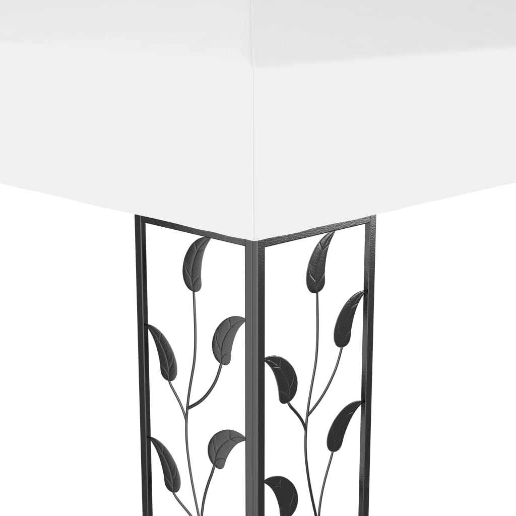 vidaXL Tonnelle avec double toit et lumières LED 3x4 m Blanc