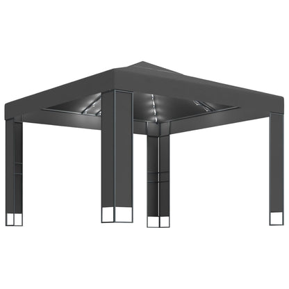 vidaXL Tonnelle avec double toit et lumières LED 3x3 m Anthracite