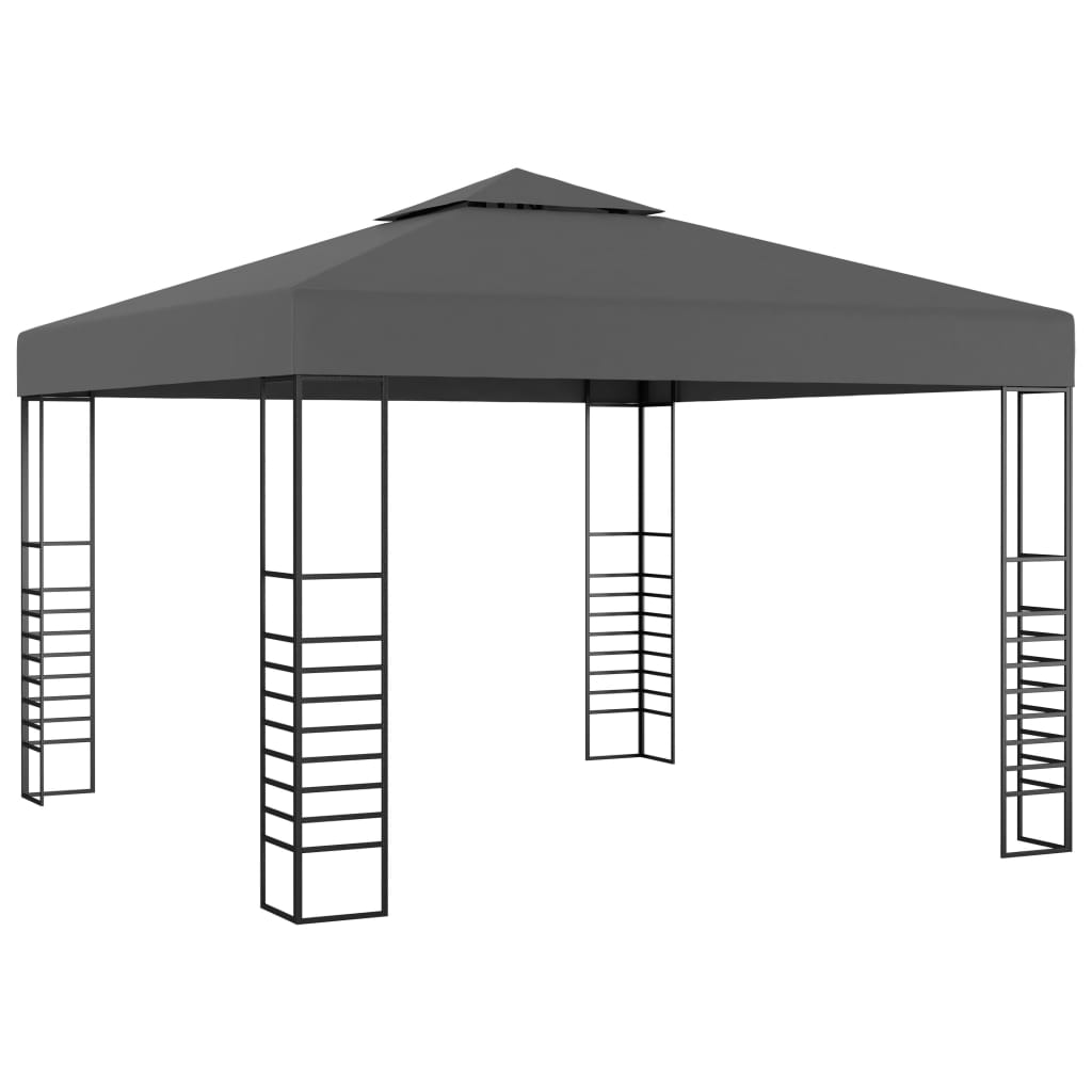 vidaXL Chapiteau de jardin avec lumières LED 3x3 m Anthracite