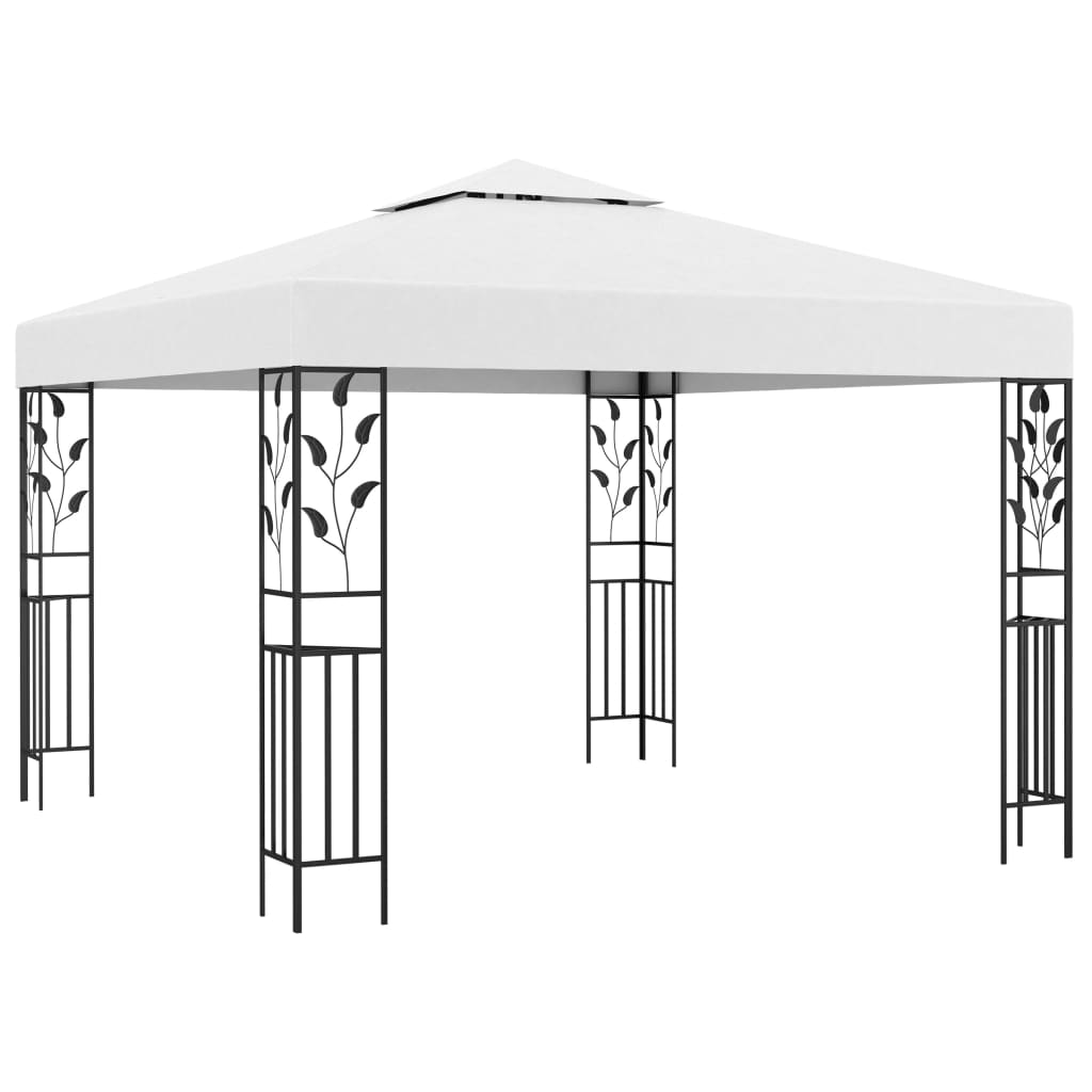 vidaXL Tonnelle avec guirlande lumineuse à LED 3x3 m Blanc