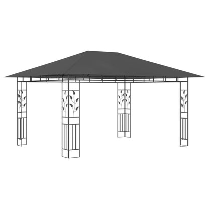 vidaXL Tonnelle avec moustiquaire et lumières LED 4x3x2,73m Anthracite
