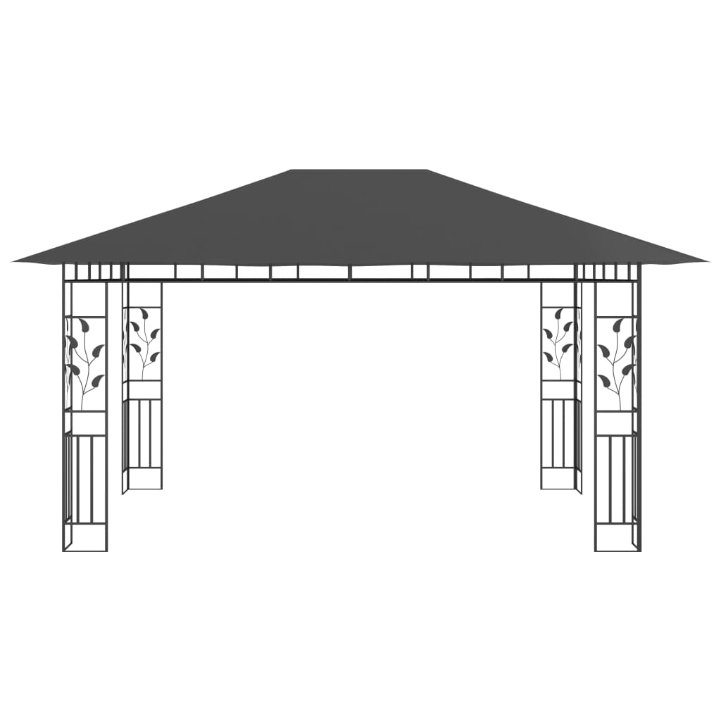 vidaXL Tonnelle avec moustiquaire et lumières LED 4x3x2,73m Anthracite