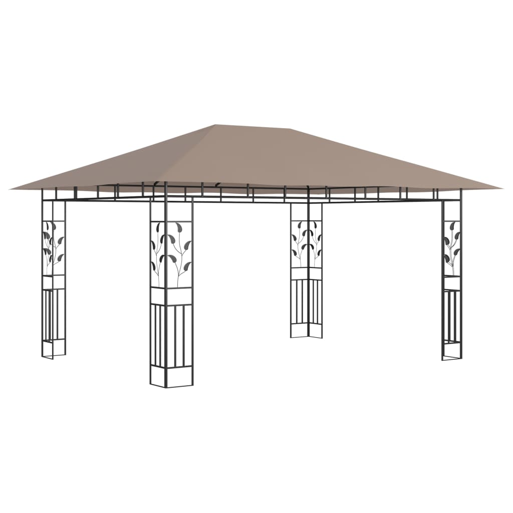 vidaXL Tonnelle avec moustiquaire et lumières LED 4x3x2,73 m Taupe
