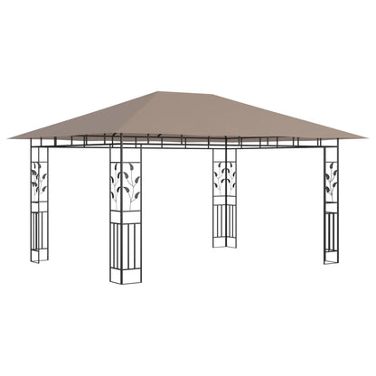 vidaXL Tonnelle avec moustiquaire et lumières LED 4x3x2,73 m Taupe