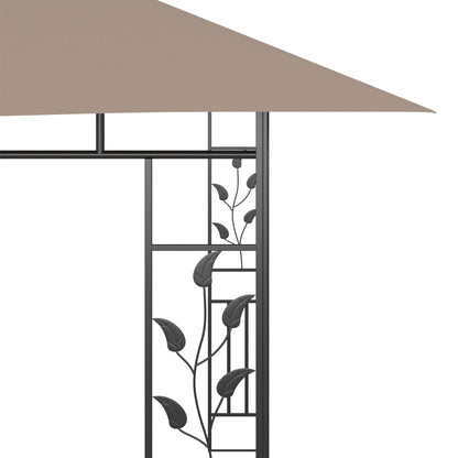 vidaXL Tonnelle avec moustiquaire et lumières LED 4x3x2,73 m Taupe