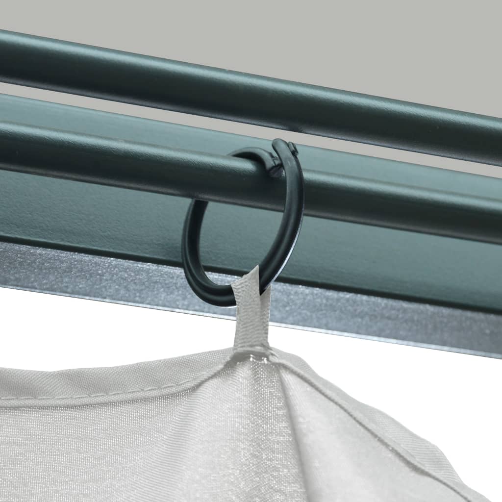vidaXL Tonnelle avec rideau et lumières LED 3x3 m Crème Aluminium