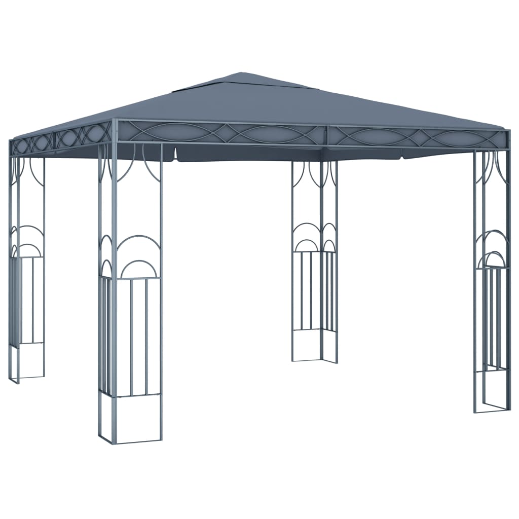 vidaXL Tonnelle avec guirlande lumineuse à LED 300x300 cm Anthracite