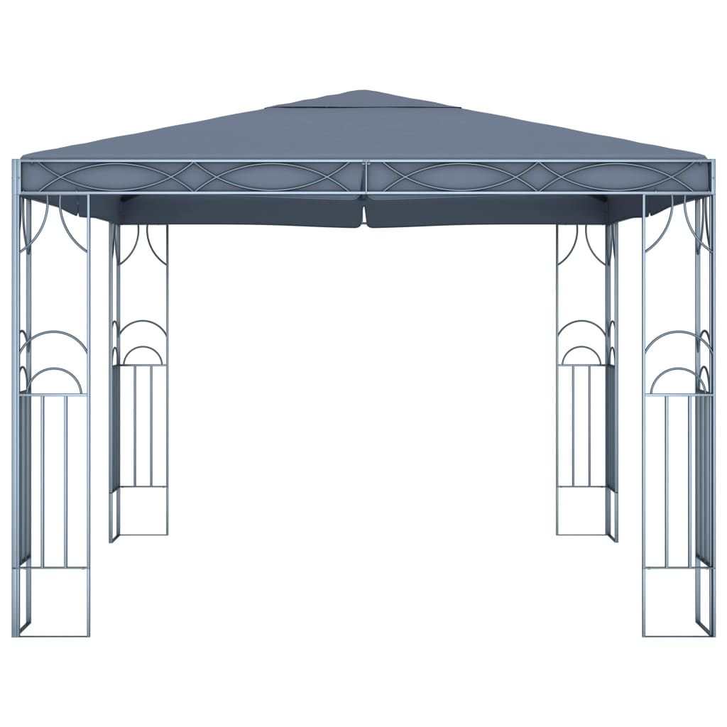 vidaXL Tonnelle avec guirlande lumineuse à LED 300x300 cm Anthracite
