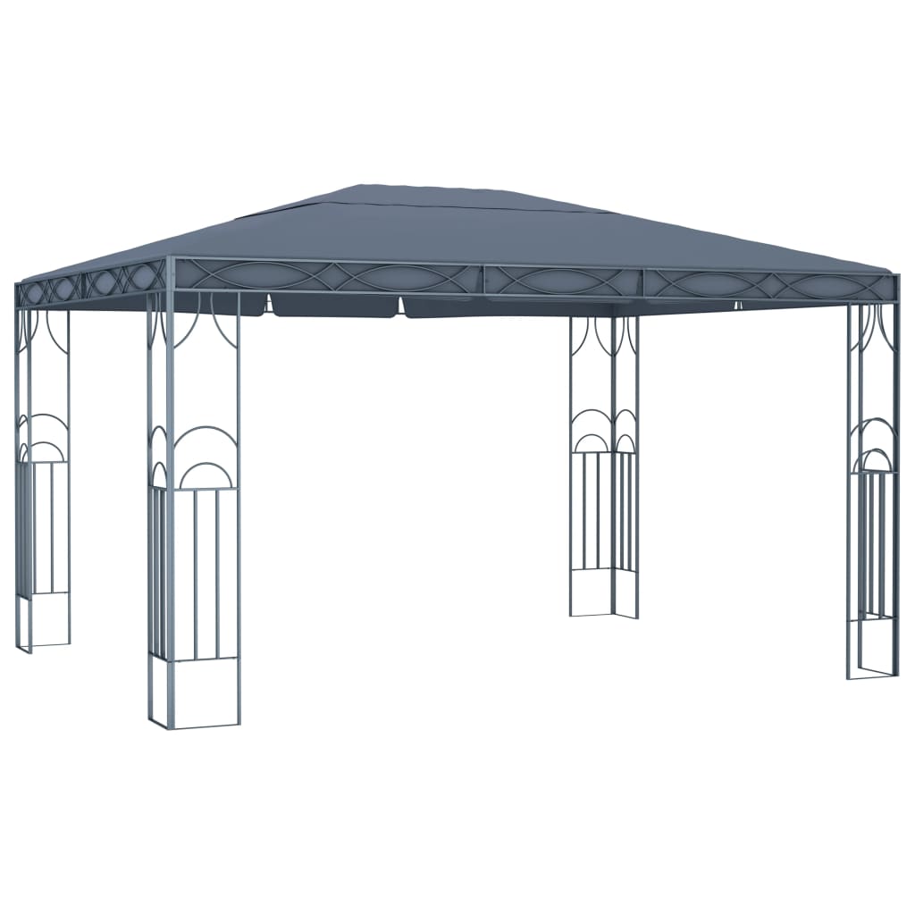 vidaXL Tonnelle avec guirlande lumineuse à LED 400x300 cm Anthracite