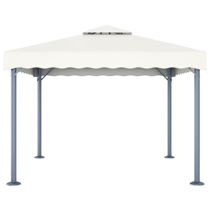 vidaXL Tonnelle avec guirlande lumineuse LED 300x300cm Crème Aluminium