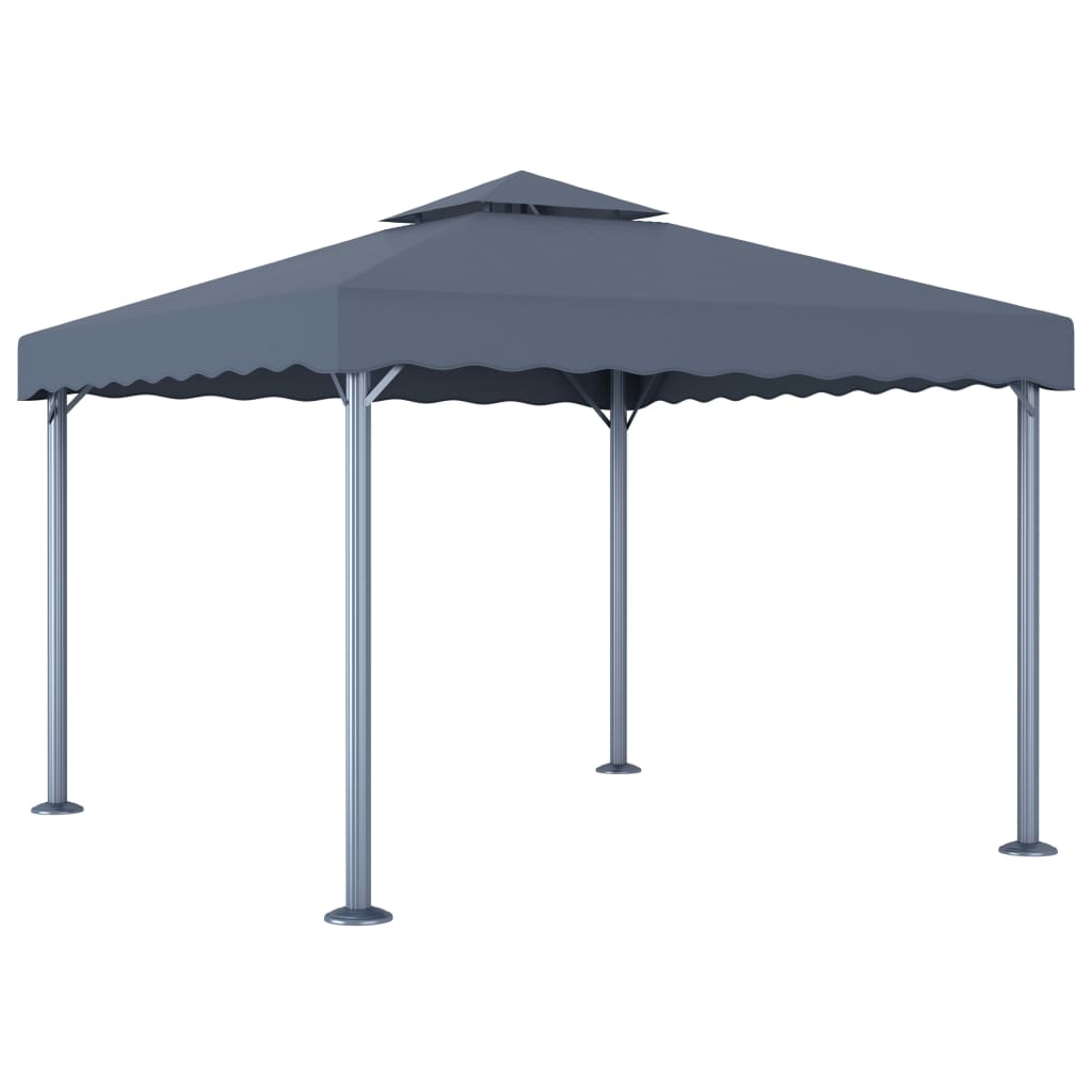 vidaXL Tonnelle avec guirlande lumineuse LED 300x300 cm Anthracite