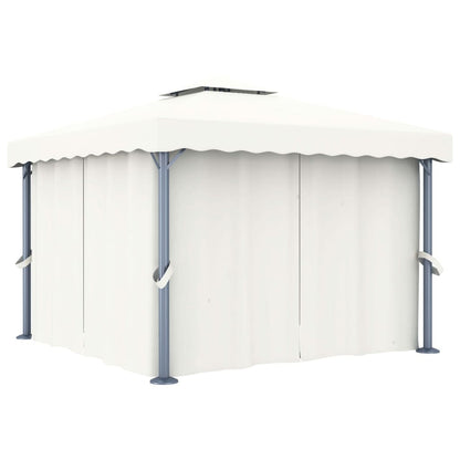 vidaXL Tonnelle et rideau et guirlande lumineuse LED 3x3 m Blanc crème