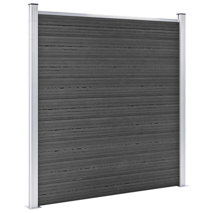 vidaXL Ensemble de panneau de clôture WPC 526x186 cm Noir
