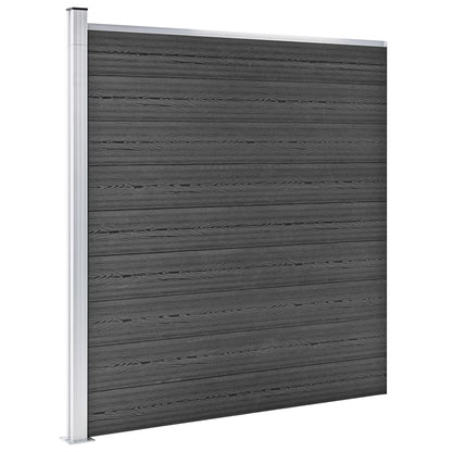 vidaXL Ensemble de panneau de clôture WPC 526x186 cm Noir