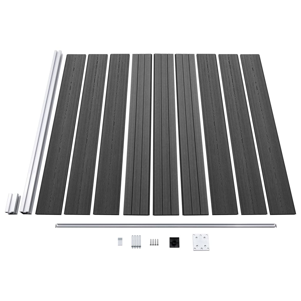 vidaXL Ensemble de panneau de clôture WPC 526x186 cm Noir