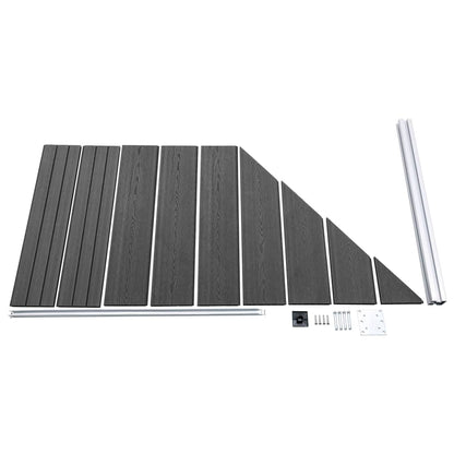 vidaXL Ensemble de panneau de clôture WPC 446x(105-186) cm Noir