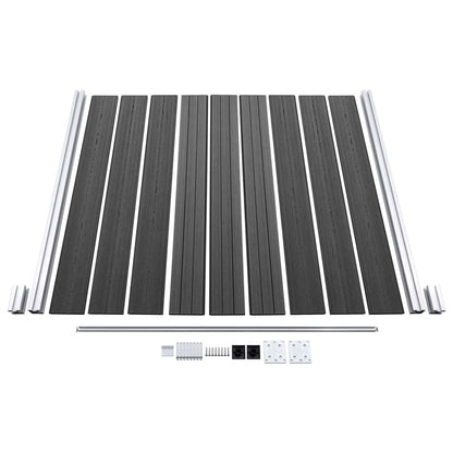 vidaXL Ensemble de panneau de clôture WPC 446x(105-186) cm Noir