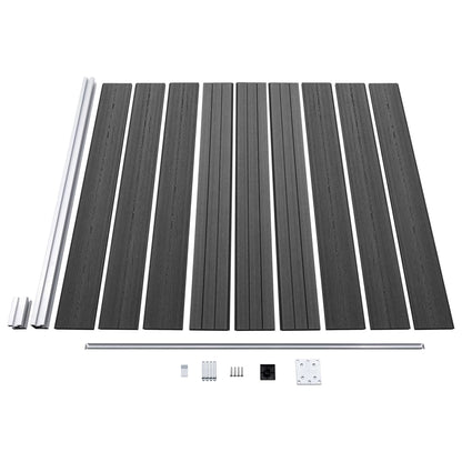 vidaXL Ensemble de panneau de clôture WPC 446x(105-186) cm Noir