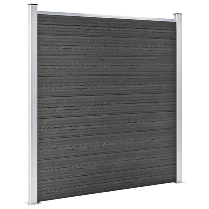 vidaXL Ensemble de panneau de clôture WPC 1311x(105-186) cm Noir