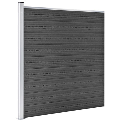 vidaXL Ensemble de panneau de clôture WPC 1311x(105-186) cm Noir