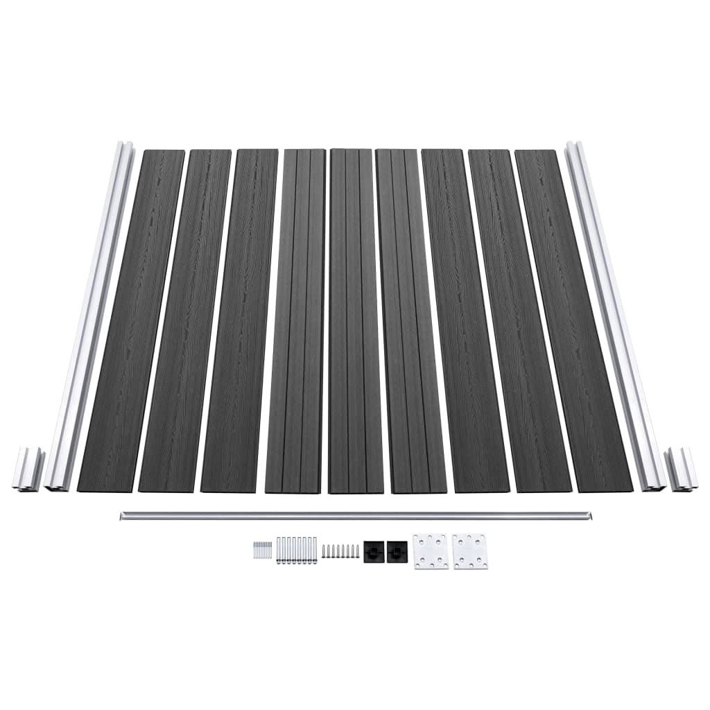 vidaXL Ensemble de panneau de clôture WPC 1311x(105-186) cm Noir