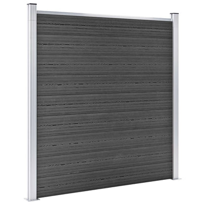 vidaXL Ensemble de panneau de clôture WPC 1657x(105-186) cm Noir