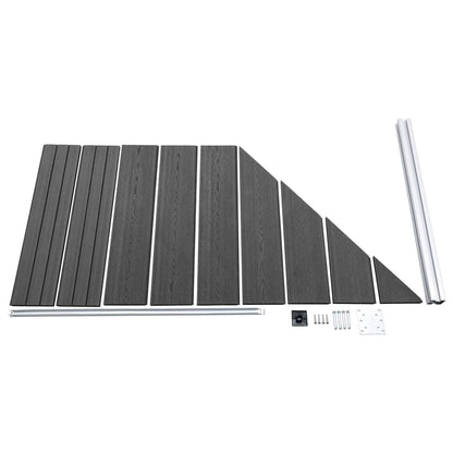 vidaXL Ensemble de panneau de clôture WPC 1657x(105-186) cm Noir