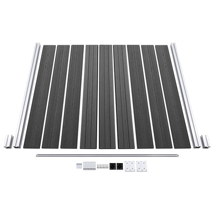 vidaXL Ensemble de panneau de clôture WPC 1657x(105-186) cm Noir