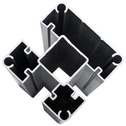 vidaXL Ensemble de panneau de clôture WPC 1830x(105-186) cm Noir