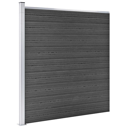 vidaXL Ensemble de panneau de clôture WPC 1830x(105-186) cm Noir