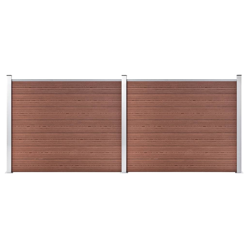 vidaXL Ensemble de panneau de clôture WPC 353x146 cm Marron