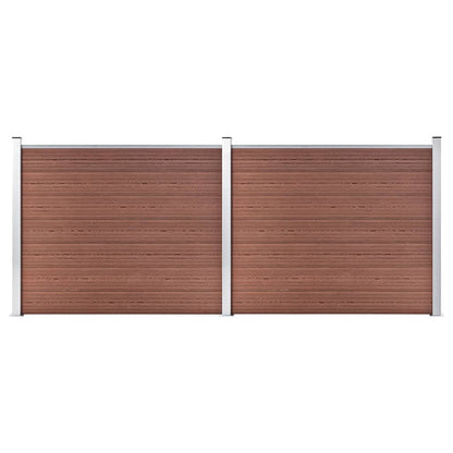 vidaXL Ensemble de panneau de clôture WPC 353x146 cm Marron
