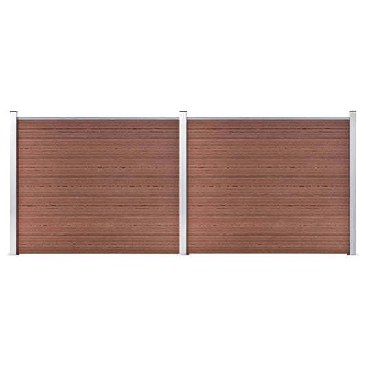 vidaXL Ensemble de panneau de clôture WPC 353x146 cm Marron