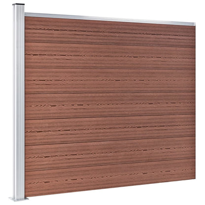 vidaXL Ensemble de panneau de clôture WPC 353x146 cm Marron