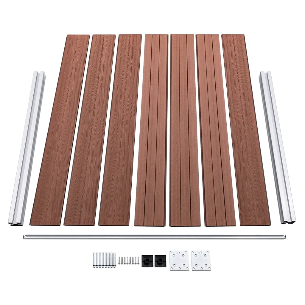 vidaXL Ensemble de panneau de clôture WPC 353x146 cm Marron