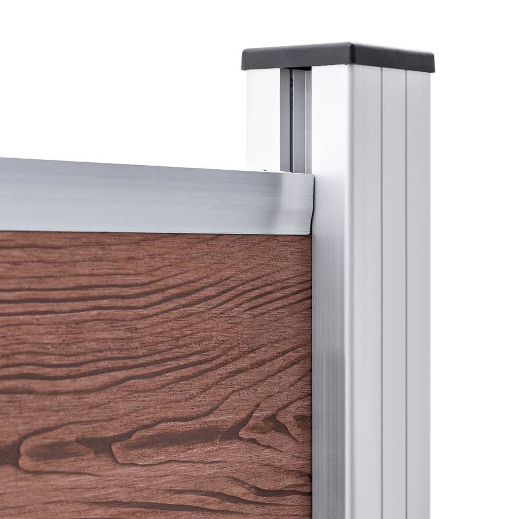 vidaXL Ensemble de panneau de clôture WPC 353x146 cm Marron